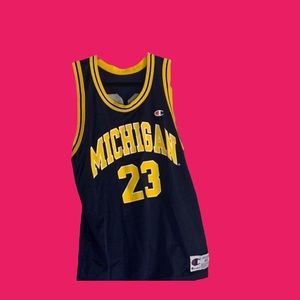 Vintage Champion Michigan Wolverines #23  NCAA   Champion Basketball Jersey
